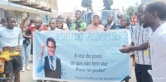 PODEMOS faz-se a rua em cânticos a mistura da CAD apelando voto a Venâncio Mondlane