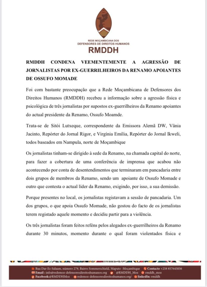 Jornalistas agredidos em Nampula