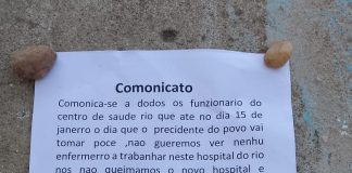 Malfeitores colocam em pânicos funcionários do centro de saúde de Monapo Rio